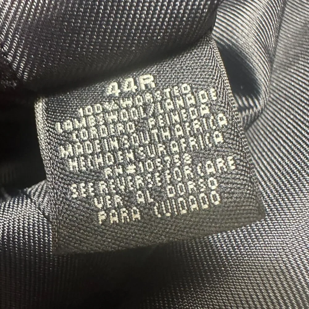 CROFT BARROW Mens Blazer Sport Coat Two Button Jacket 44R Gray 100% Lamb'sWOOL